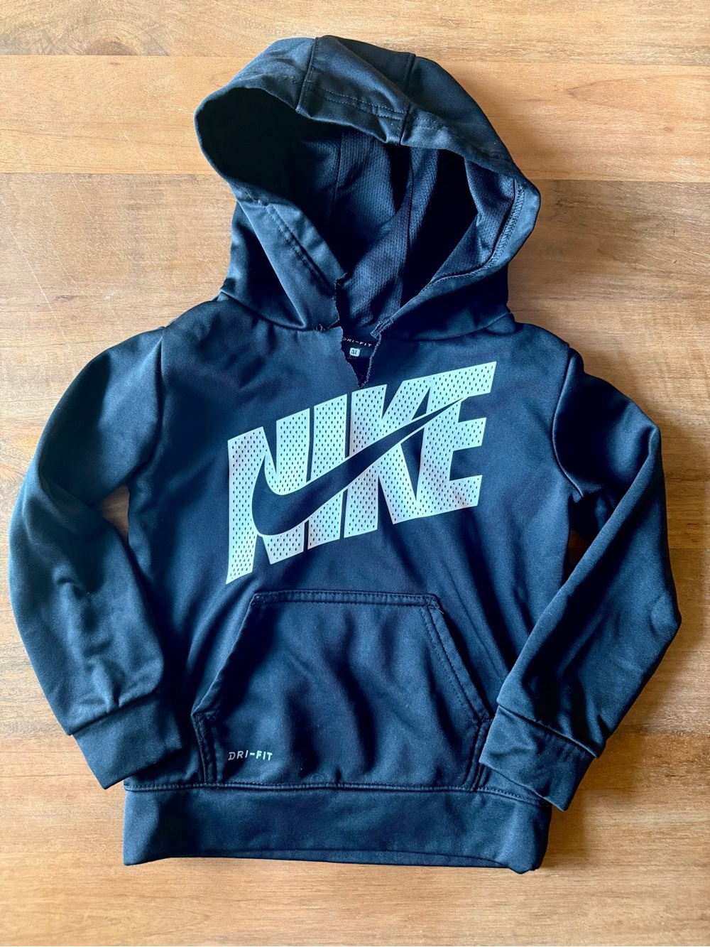 ⚡️2/$20 Nike Kids Black Hoodie with White Logo - 3T boys